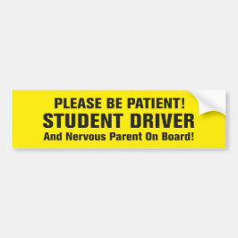 Studentenchauffeur en ouder aan boord bumpersticker