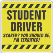 Studentenchauffeur Grappig Ouder Tiener Decal Sticker (Voorkant)