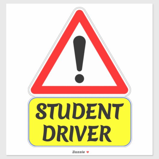 Studentenchauffeur met stopteken auto sticker (Vel)