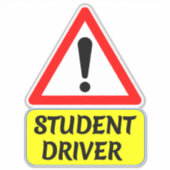 Studentenchauffeur met stopteken auto sticker (Voorkant)
