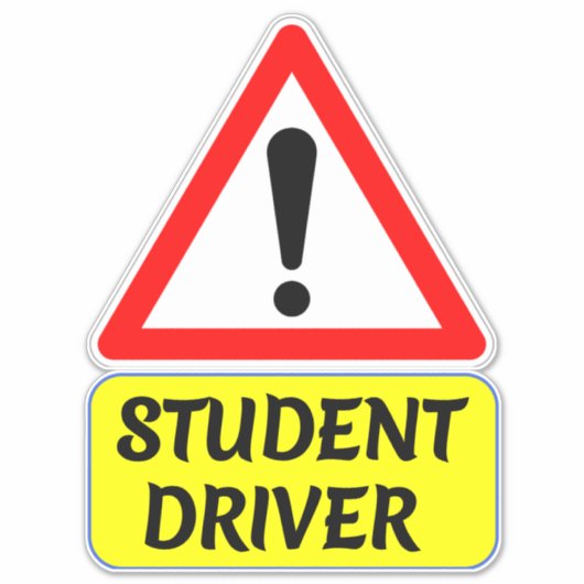 Studentenchauffeur met stopteken auto sticker (Voorkant)