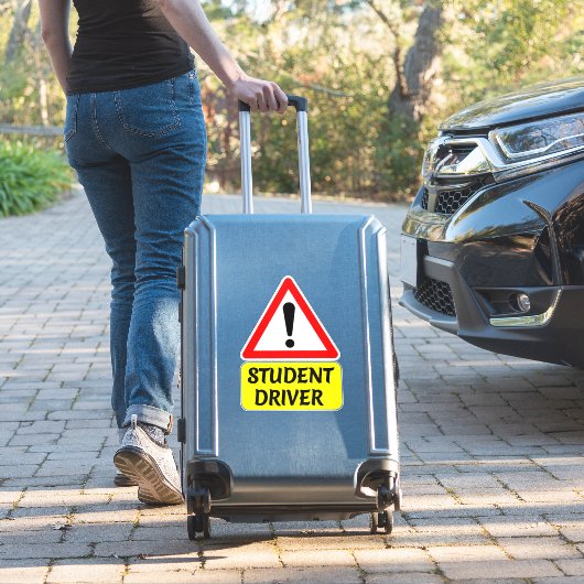 Studentenchauffeur met stopteken auto sticker (Koffer Insitu)