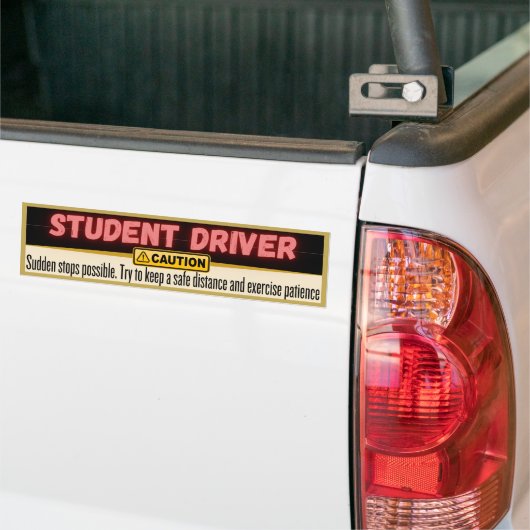 Studentenchauffeur, voorzichtigheid, geduld bumpersticker (Op Truck)