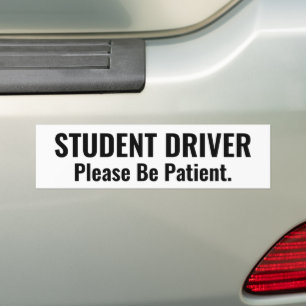Studentenchauffeur: wees geduldig bumpersticker