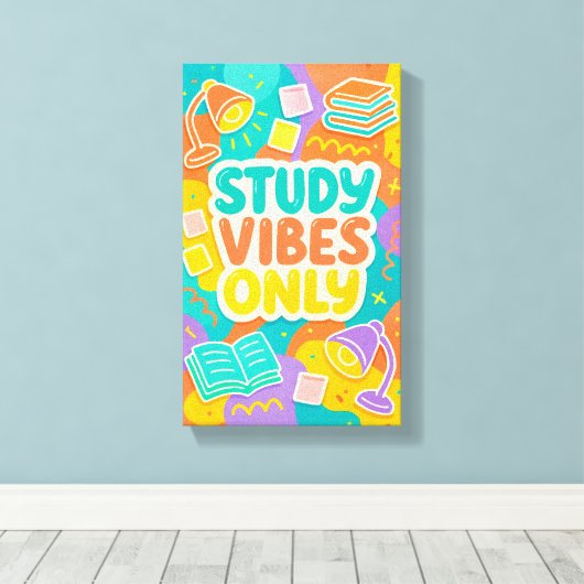 Studentendoek - Back-to-School slaapzaal Decor Canvas Afdruk (Insitu (Houten vloer))