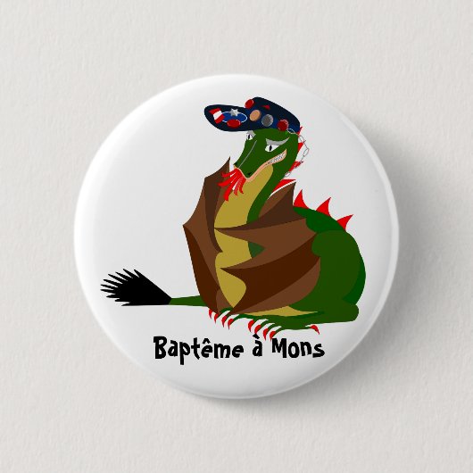 Studentendraak in Mons Ronde Button 5,7 Cm (Voorkant)