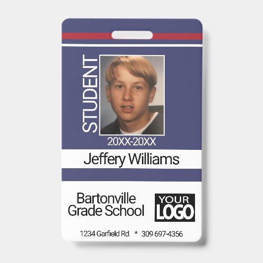 Studentenfoto - Blauw Badge (Voorzijde)