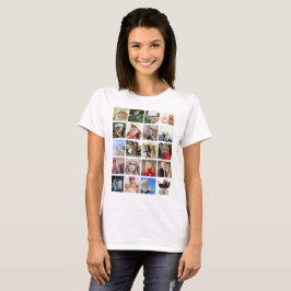 Studentenfoto-collage T-shirt 20 foto's Namen op d