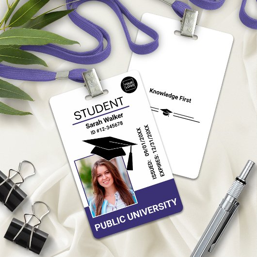 Studentenfoto ID-school Universiteitsbadge – Paars Badge