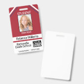 Studentenfoto - rood badge (Voor- en achterkant)