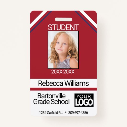 Studentenfoto - rood badge (Voorkant)