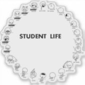 Studentenleven op maat gesneden vinyl sticker (Voorkant)