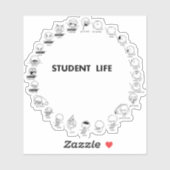 Studentenleven op maat gesneden vinyl sticker (Vel)