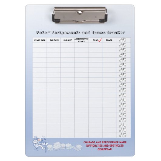 Studentenopdrachten en moederbordklembord voor Exa Klembord (Voorkant)