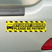 Studentenstuurprogramma Wees geduldig. Bumpersticker (Op auto)