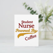 Studentenverpleegster met koffie briefkaart (Staand voorkant)
