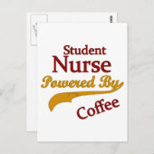 Studentenverpleegster met koffie briefkaart (Voorkant / Achterkant)