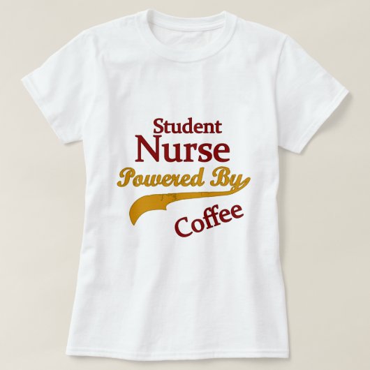 Studentenverpleegster met koffie t-shirt (Design voorkant)