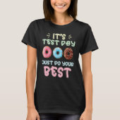 Studentest op testdag donut test studie S T-shirt (Voorkant)