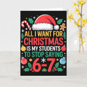 Students Saying 67 Meme Six Seven Funny Christmas  Kaart (Gele Bloem)