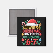 Students Saying 67 Meme Six Seven Funny Christmas Magneet (Voorkant / Achterkant)