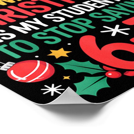 Students Saying 67 Meme Six Seven Funny Christmas  Poster (Hoek)