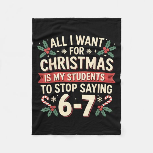 Students Saying 6-7 67 Six Seven Funny Teacher Chr Fleece Deken (Voorkant)