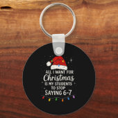 Students Saying 6-7 67 Six Seven Funny Teacher Chr Sleutelhanger (Voorkant)