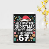 Students Saying 6-7 Funny Six Seven Teacher Christ Kaart (Gele Bloem)