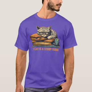 Studeren Cat illustratie kunstcadeau T-shirt