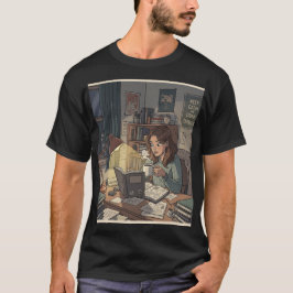 Studeren en cafeïneren t-shirt