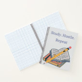 Studeren. Hard werken. Herhalen. – Aangepaste spir Notitieboek (Binnen)