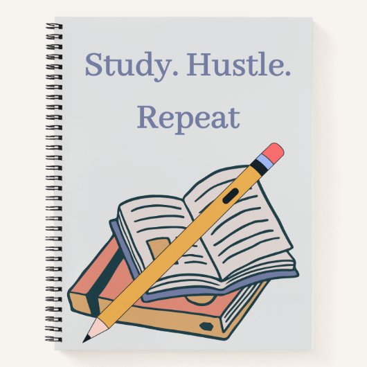 Studeren. Hard werken. Herhalen. – Aangepaste spir Notitieboek (Voorkant)