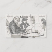 Studeren in het café tekenen visitekaartje (Voorkant)