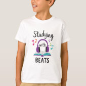 Studeren met beats - Cool Student Music T-shirt (Voorkant)