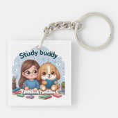 Studie Buddy School Acryl Sleutelhanger (Achterkant)