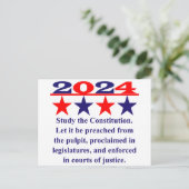 Studie de Grondwet - Politiek citaat Briefkaart (Staand voorkant)