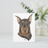 Studie Doberman Pinscher Head Briefkaart (Staand voorkant)