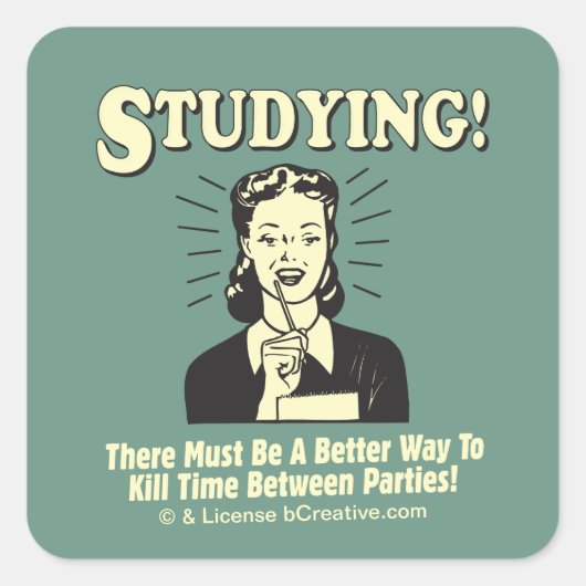 Studie: Doodtijd Vierkante Sticker (Voorkant)