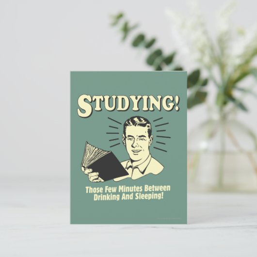 Studie: Drink en slapend Briefkaart (Staand voorkant)