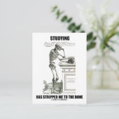 Studie heeft me gestript naar de botten (skelet) briefkaart (Staand voorkant)