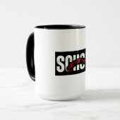 studie > huilen > herhalen - Grappige Student Term Mok (Voorkant links)