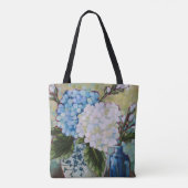 "Studie in blauw en wit" Canvas tas van 16 x 16 in (Achterkant)