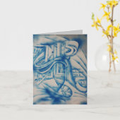 Studie in blauwe Abstracte kaart (Gele Bloem)