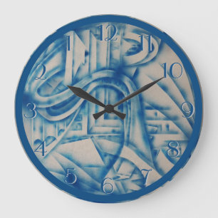 Studie in Blue 2 Backward Clock Grote Klok