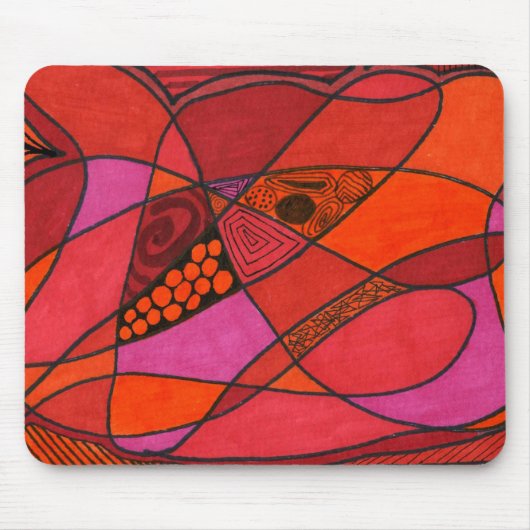 "Studie in Reds" Abstract Design Mousepad Muismat (Voorkant)