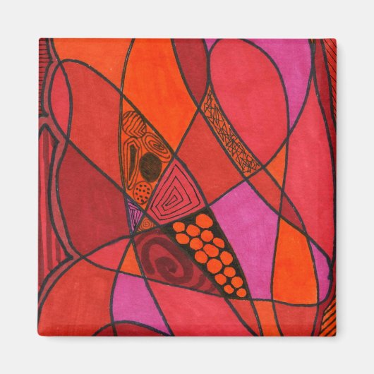 "Studie in Reds" Abstract Magnet (Voorkant)