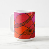 "Studie in Reds" Abstract ontwerp-Mok Koffiemok (Voorkant links)