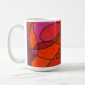 "Studie in Reds" Abstract ontwerp-Mok Koffiemok (Links)