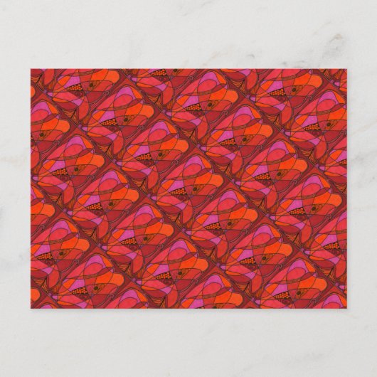 "Studie in Reds" Afbeelding Abstract Briefkaart (Voorkant)